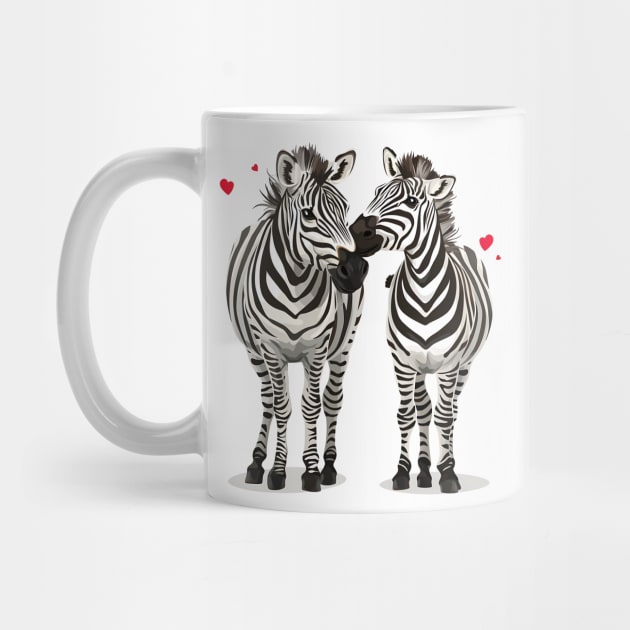 Valentine Cartoon Zebra Couple by Chromatic Fusion Studio